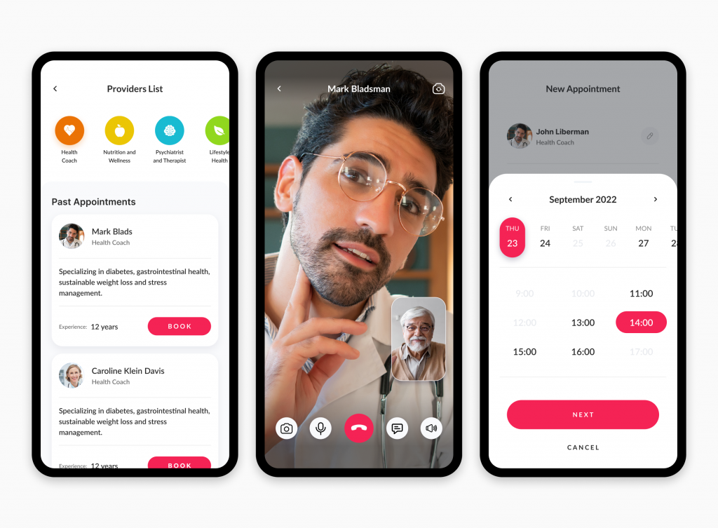 18 Tips for Effective Healthcare UI Design in Telehealth Apps 3 Designing main telehealth features