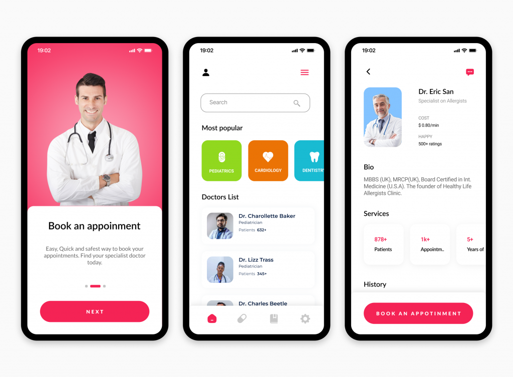 18 Tips for Effective Healthcare UI Design in Telehealth Apps 4 Adding healthcare-related images to the app design