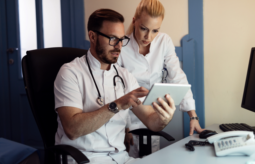 Doctors dealing with claim data analytics