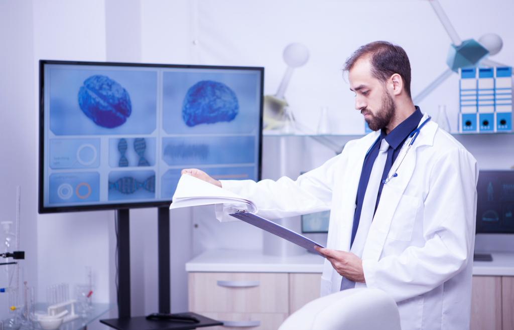 A healthcare practitioner analyzes patient records